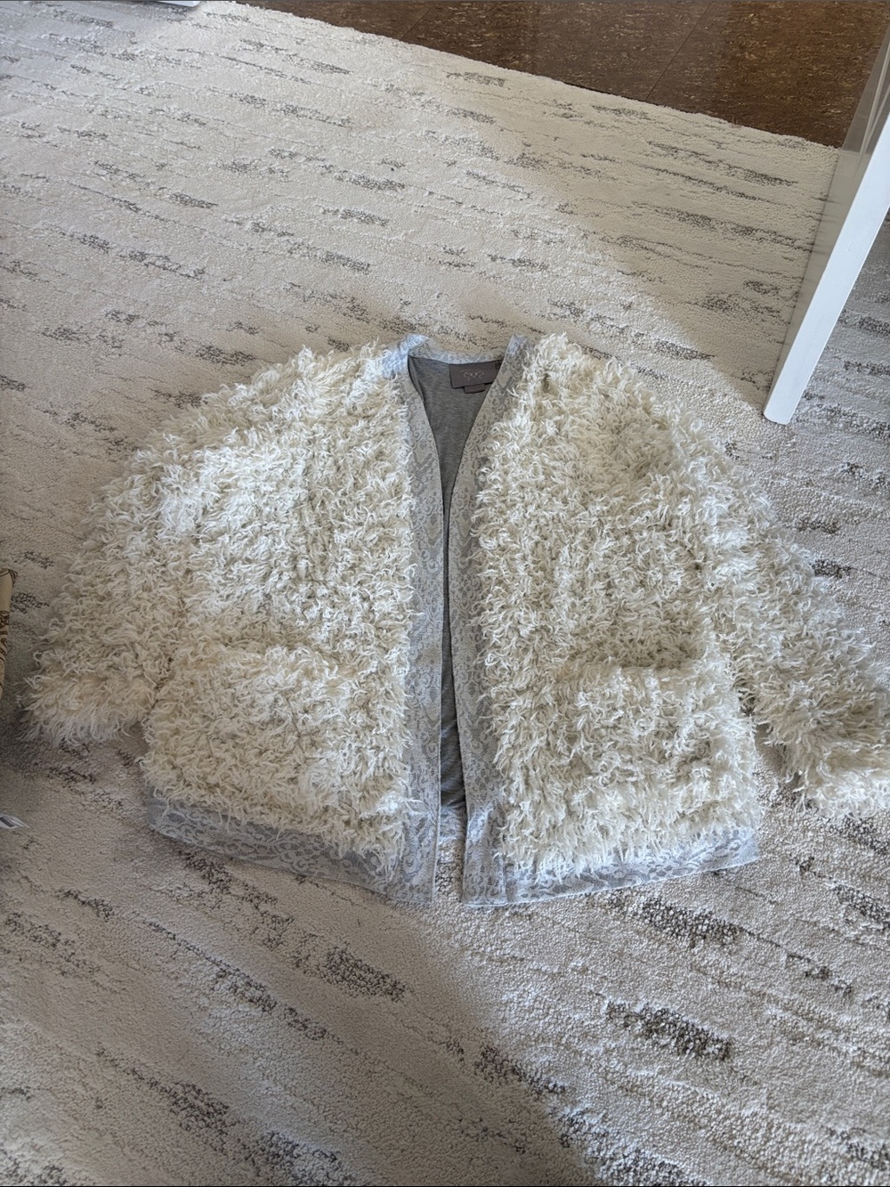 All Saints Kids Cream Shag Faux-Fur Jacket